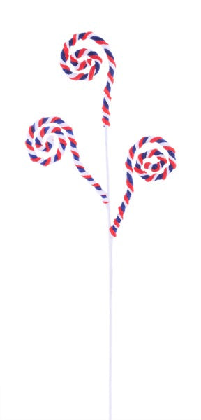 27.5"L VELVET ROPE COIL SPRAY RED/WHITE/NAVY BLUE