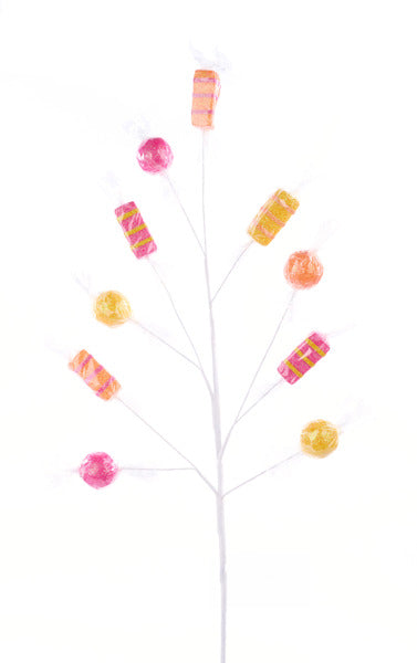 29"L CELLO WRAPPED CANDY SPRAY BRT PINK/BRT YELLOW/ORNG