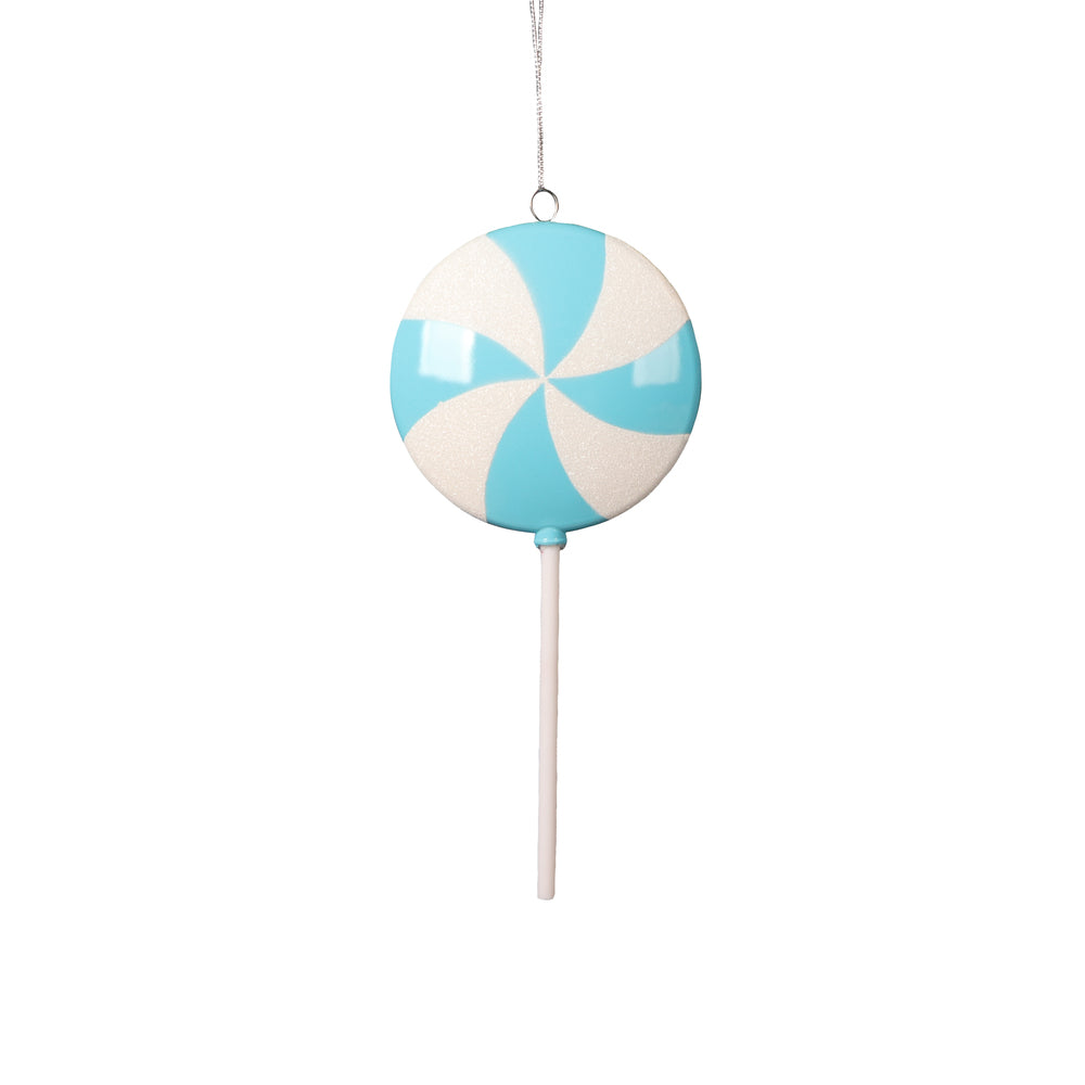 9" Baby Blue Round Candy Lollipop Ornament