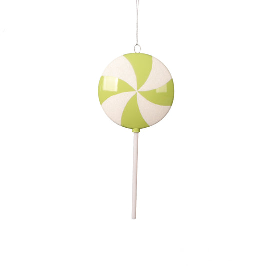 9" Green Round Candy Lollipop Ornament