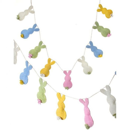 Regency International Glit Felt Bunny Silo Easter Garland 5'.