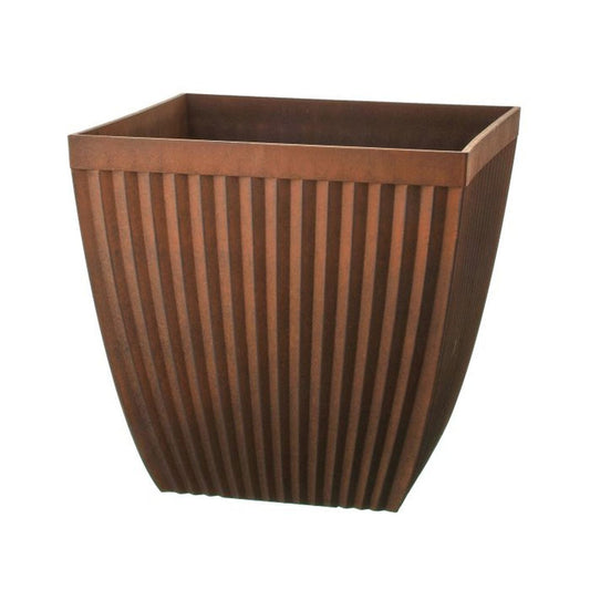 Regency International Fiber Resin Corrug. Square Planter 16"Tx17"W