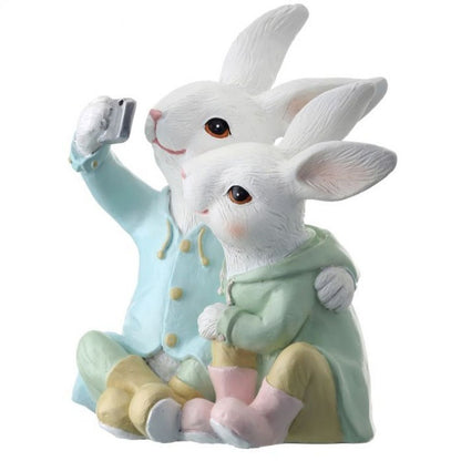 Regency International Resin Standing Selfie Bunnies