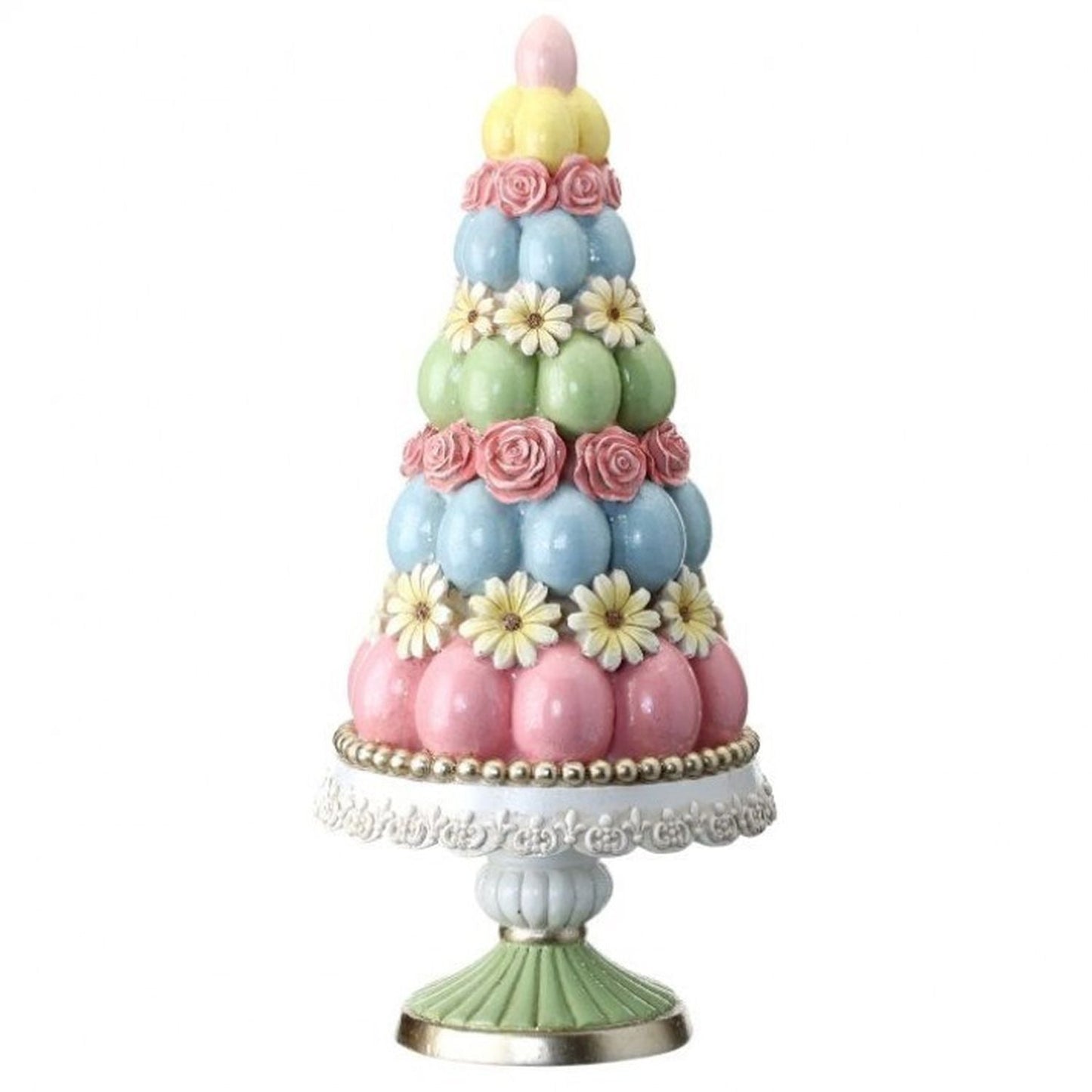 Regency International Resin Easter Egg Tree on Pedestal 14.25"