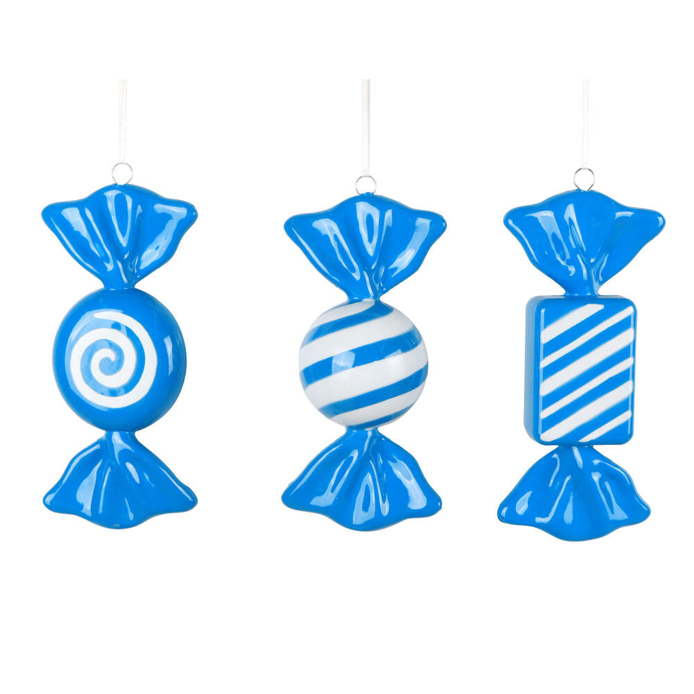Santa's Sweet Shoppe Collection - 7.5" Luxe Enamel Candy Ornament - SET OF 3