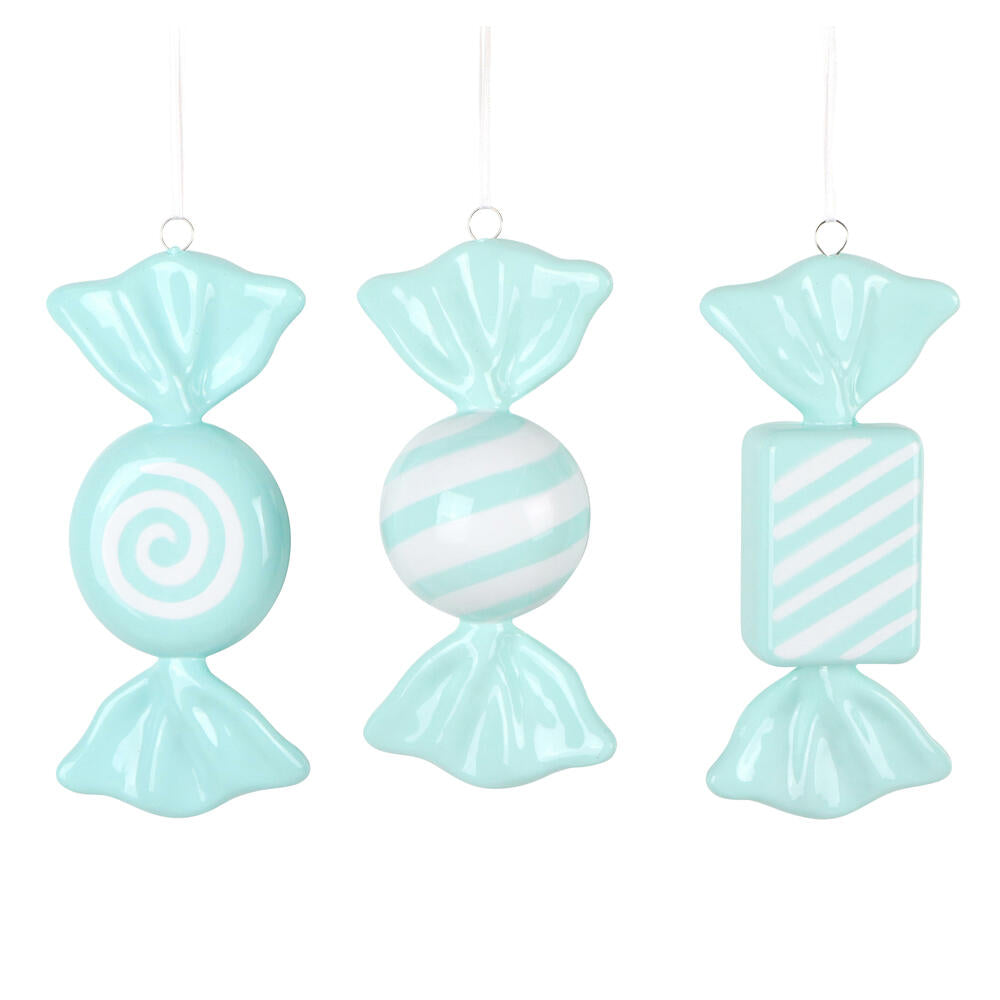 Santa's Sweet Shoppe Collection - 7.5" Luxe Enamel Candy Ornament - SET OF 3