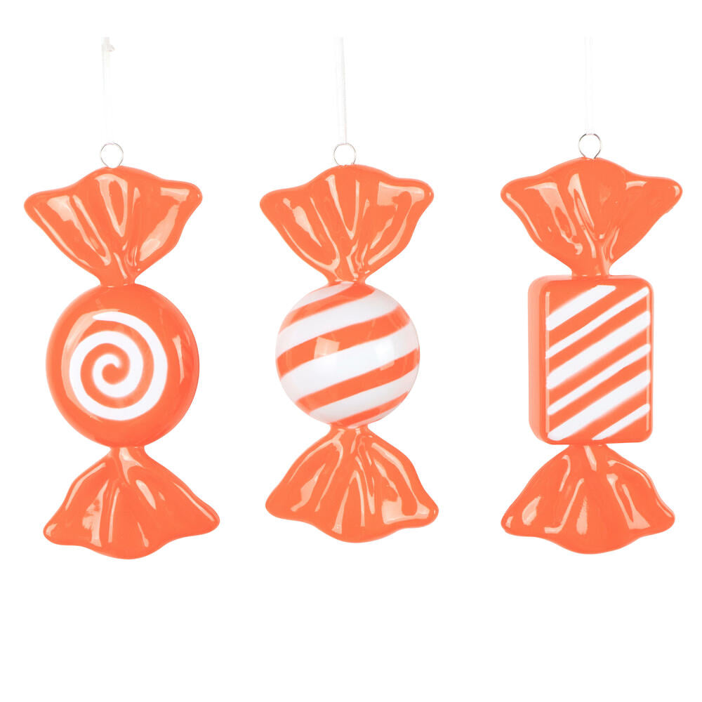 Santa's Sweet Shoppe Collection - 7.5" Luxe Enamel Candy Ornament - SET OF 3