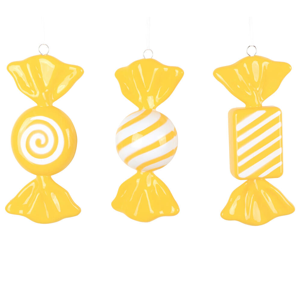 Santa's Sweet Shoppe Collection - 7.5" Luxe Enamel Candy Ornament - SET OF 3
