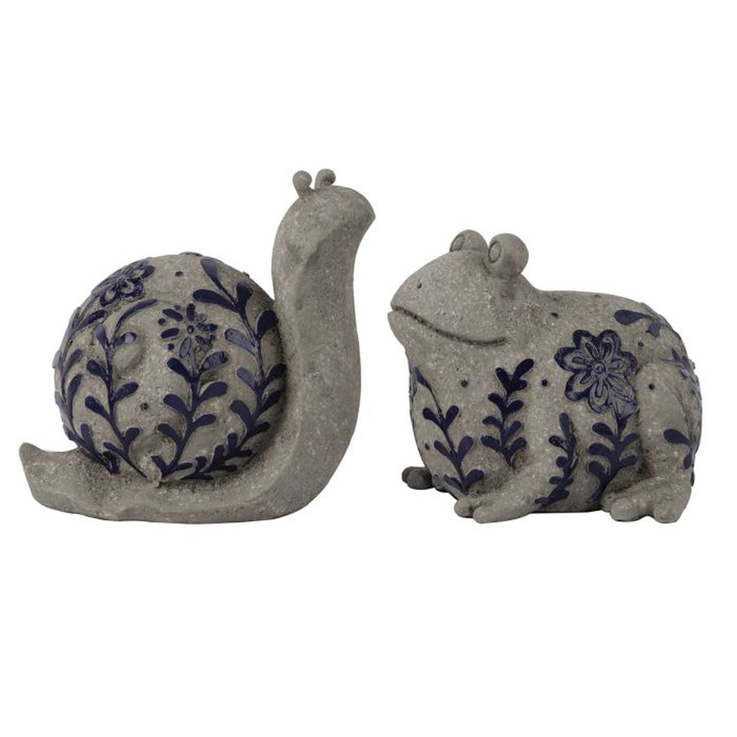 Regency International Resin Floral Leaf Snail/Frog 6", Set Of 2, Assortment