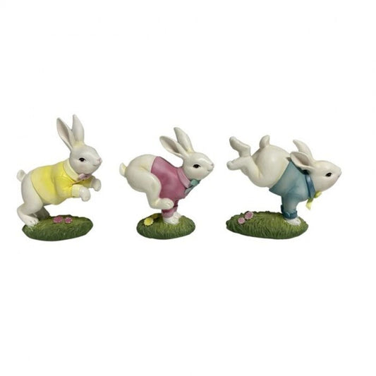 Regency International Resin Hopping Dressed Bunny 5-5.75", Set of 3, Assortment