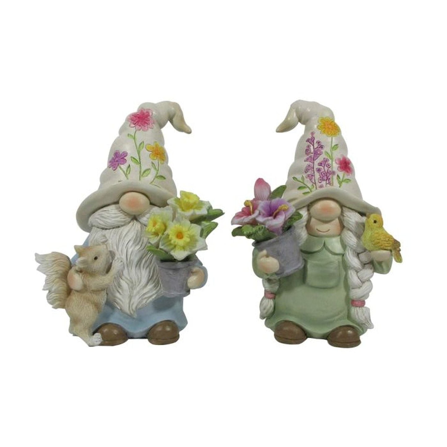 Regency International Resin Garden Gnome With Flower 9", Set Of 2, Assortment