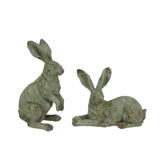 Regency International Resin Weathered Garden Rabbit, Set Of 2, Assortment