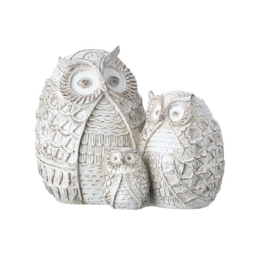 Regency International Resin 'Carved' Owl Family 7"