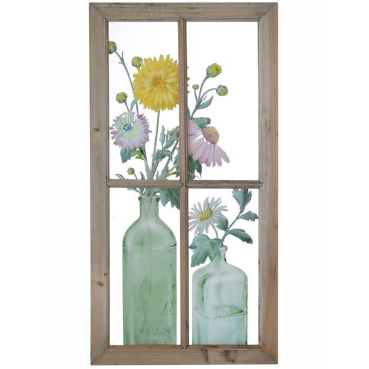 Regency International Window Acrylic Flower In Bottles Frame15.25X31"T