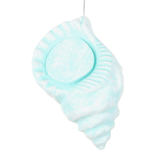 Santa's Sweet Shoppe Collection 10" Seafoam Green  Conch Shell Ornament