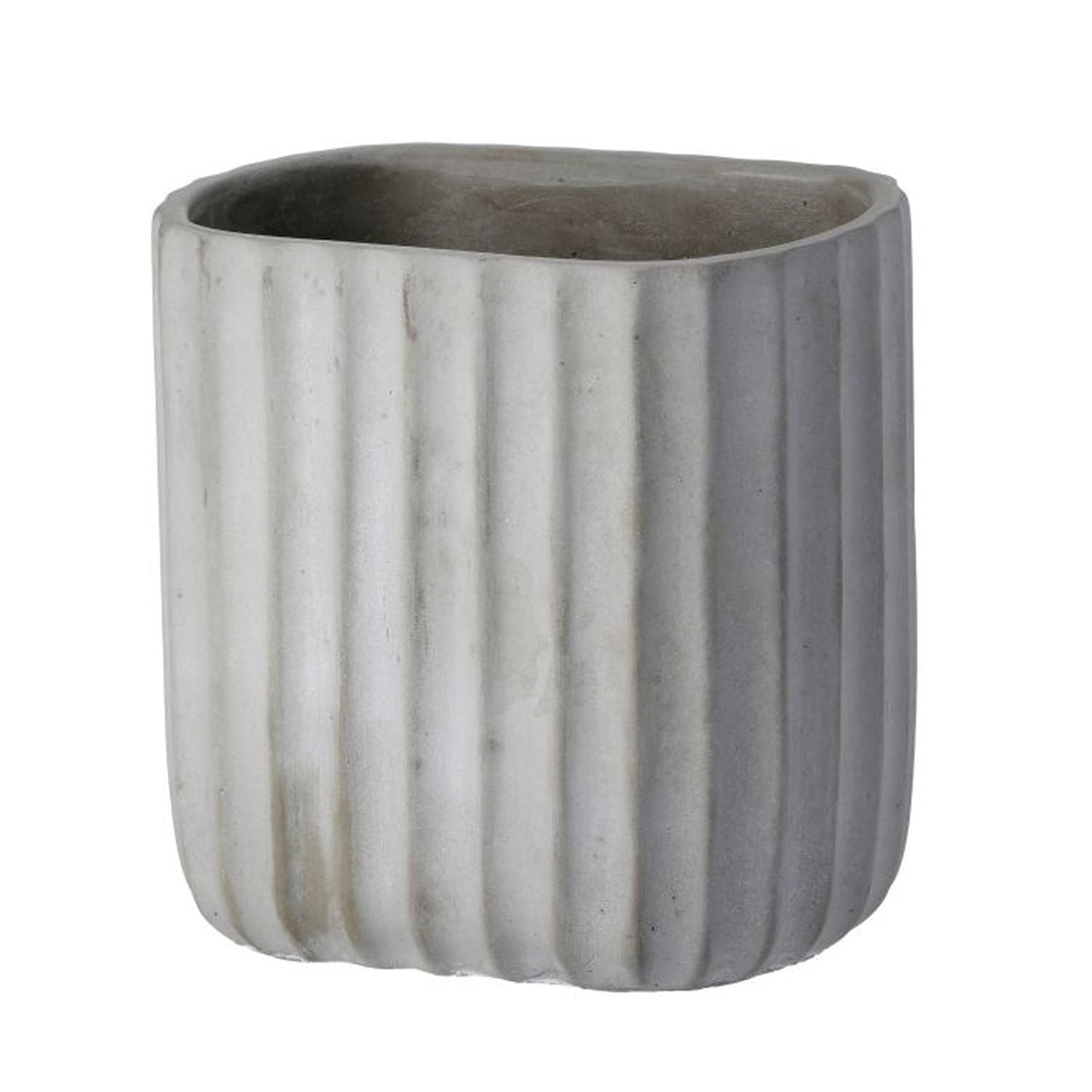 Regency International Cement Rectangle Ridged Pot 6X4.5X6"T