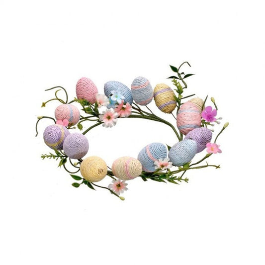 Regency International Easter Paper Wrap Egg & Flower Candle Ring 10"D.