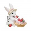 RESIN BUNNY W RASPBERRY TART 5.75"