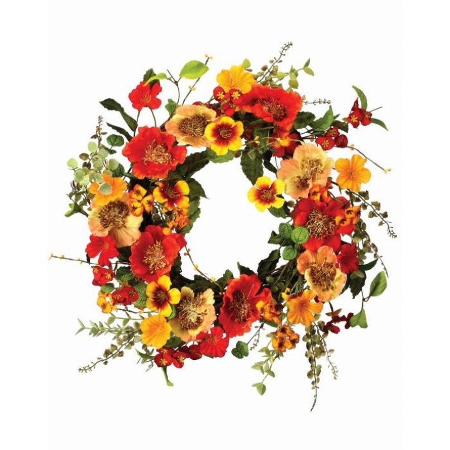 Regency International Mixed Poppy Wreath 20".