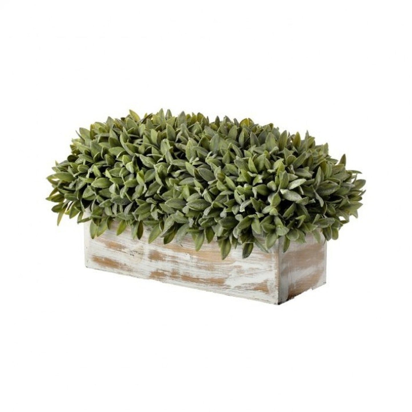 Regency International Plastic  Flocked Sage Rectangle Centerpiece In Wood 16"