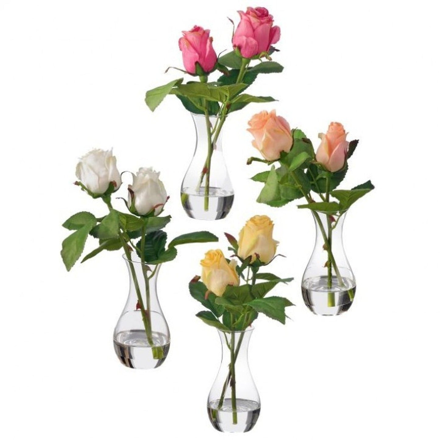 Regency International Double Rosebud In Illusion 10" Set Of 4 Assortment