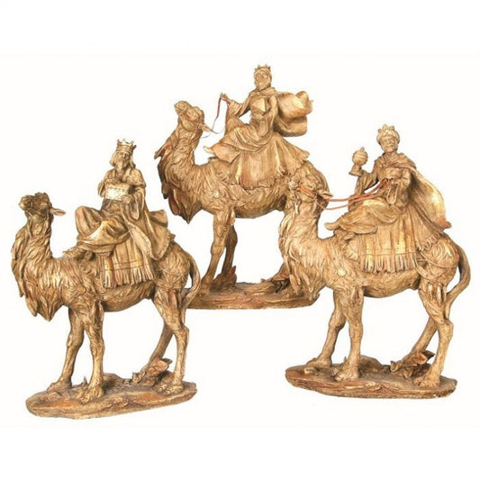 Regency International Resin 3 Kings On Camel 13", Set Of 3, Assortment