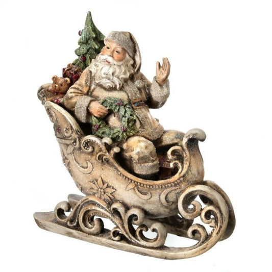 Regency International 12" Resin Santa In Sleigh