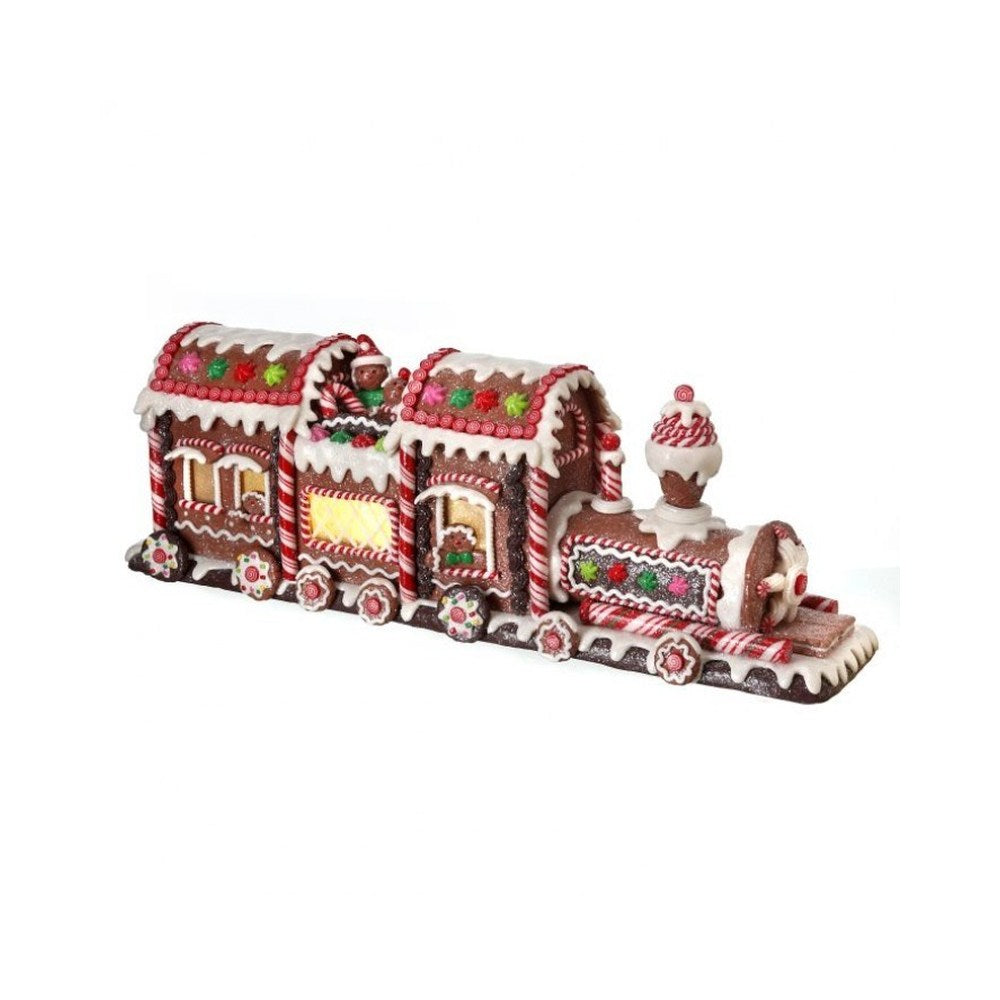 Regency International Cookie Train Figurine, 19 inches, Multi-Color, Clay Dough