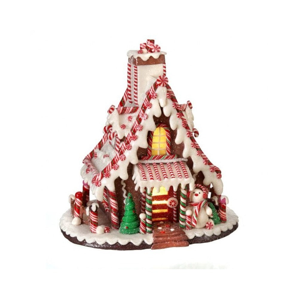 Christmas Carousel Collection Snowman Cookie House Figurine, 11 inches, Multi-Color