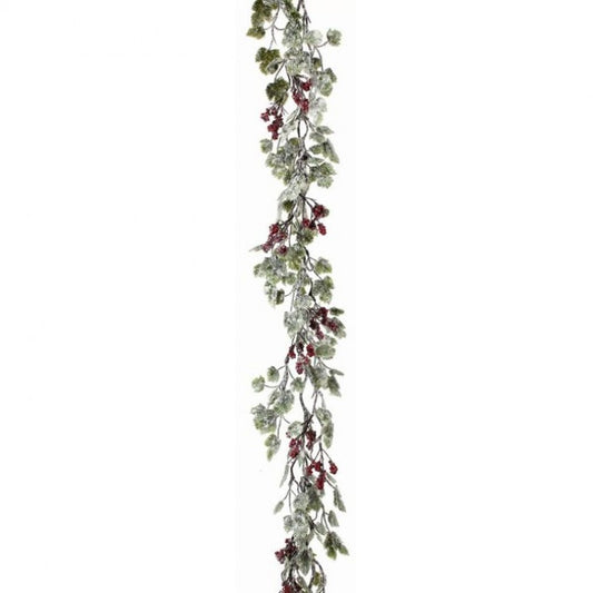 Regency International 72" Frost Mini Grape Leaf & Berries Garland"