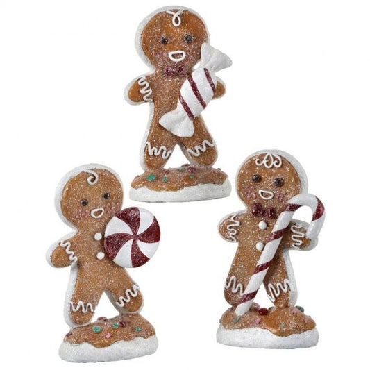 Regency International 7.5" Resin Candy Gingerbread Men, Set Of 3, Assortment