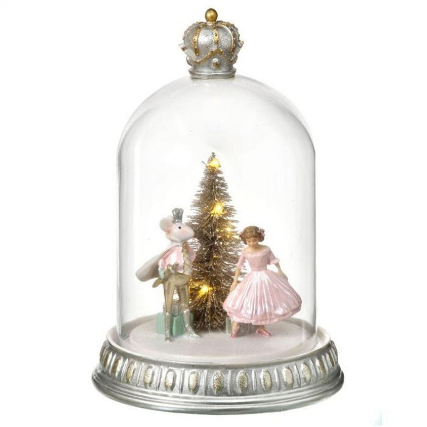 ROYAL COURT 10" Resin/Glass B/O Tmr Led Sweet Dreams Globe