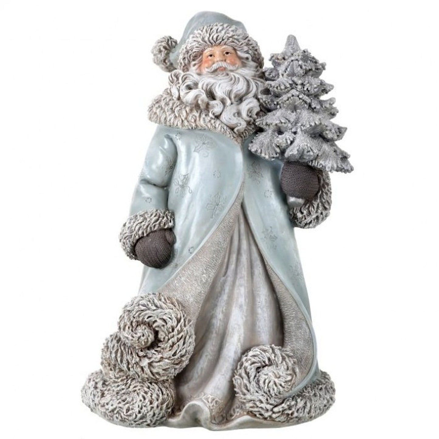 Regency International 13" Resin Arctic Santa With Swirled Coat