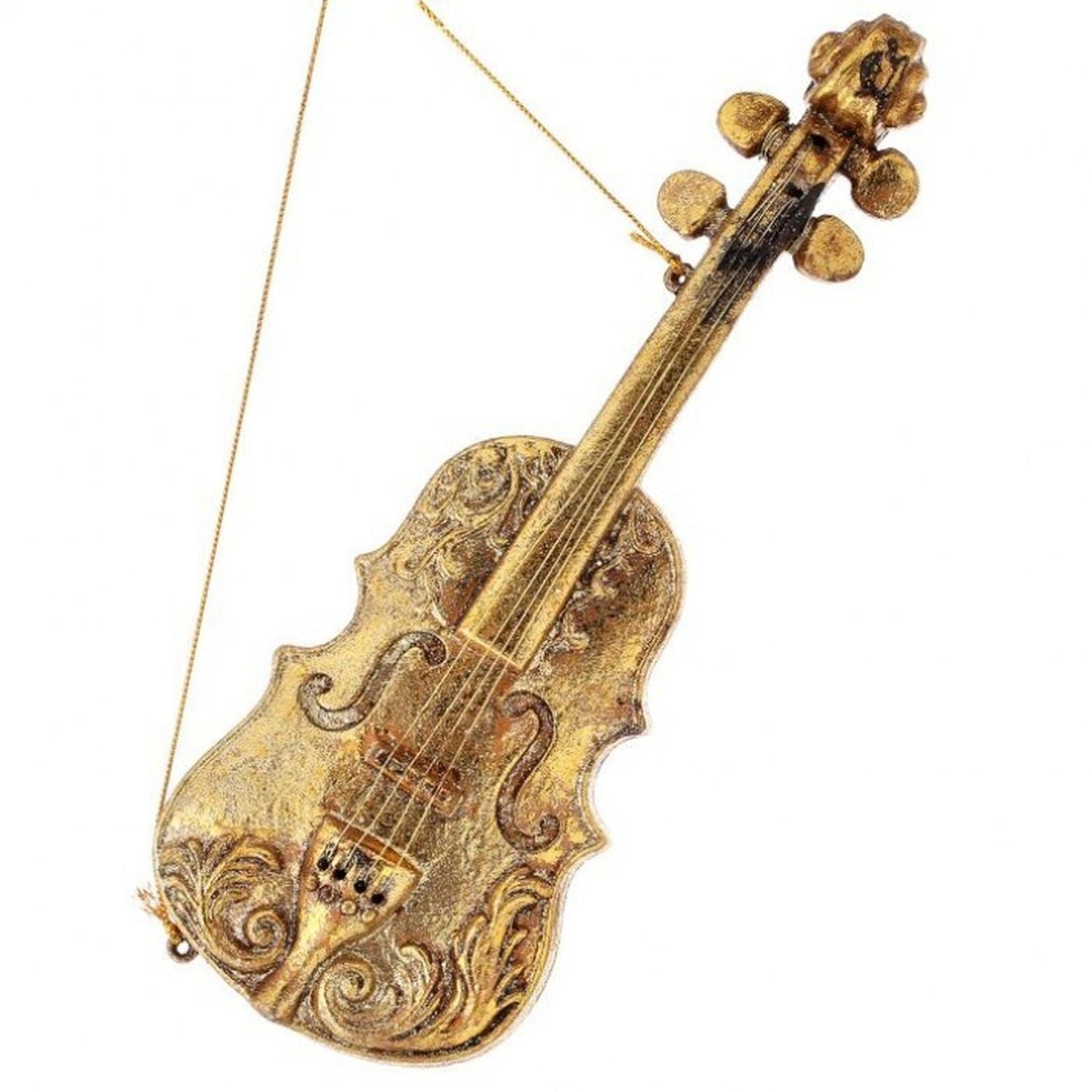 Regency International Gilded Plastic Violin Ornament