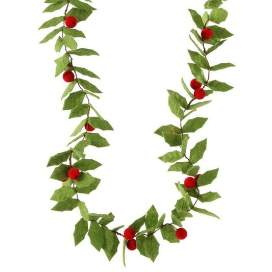 Regency International 48" Flocked Felt Holly Berry Garland.