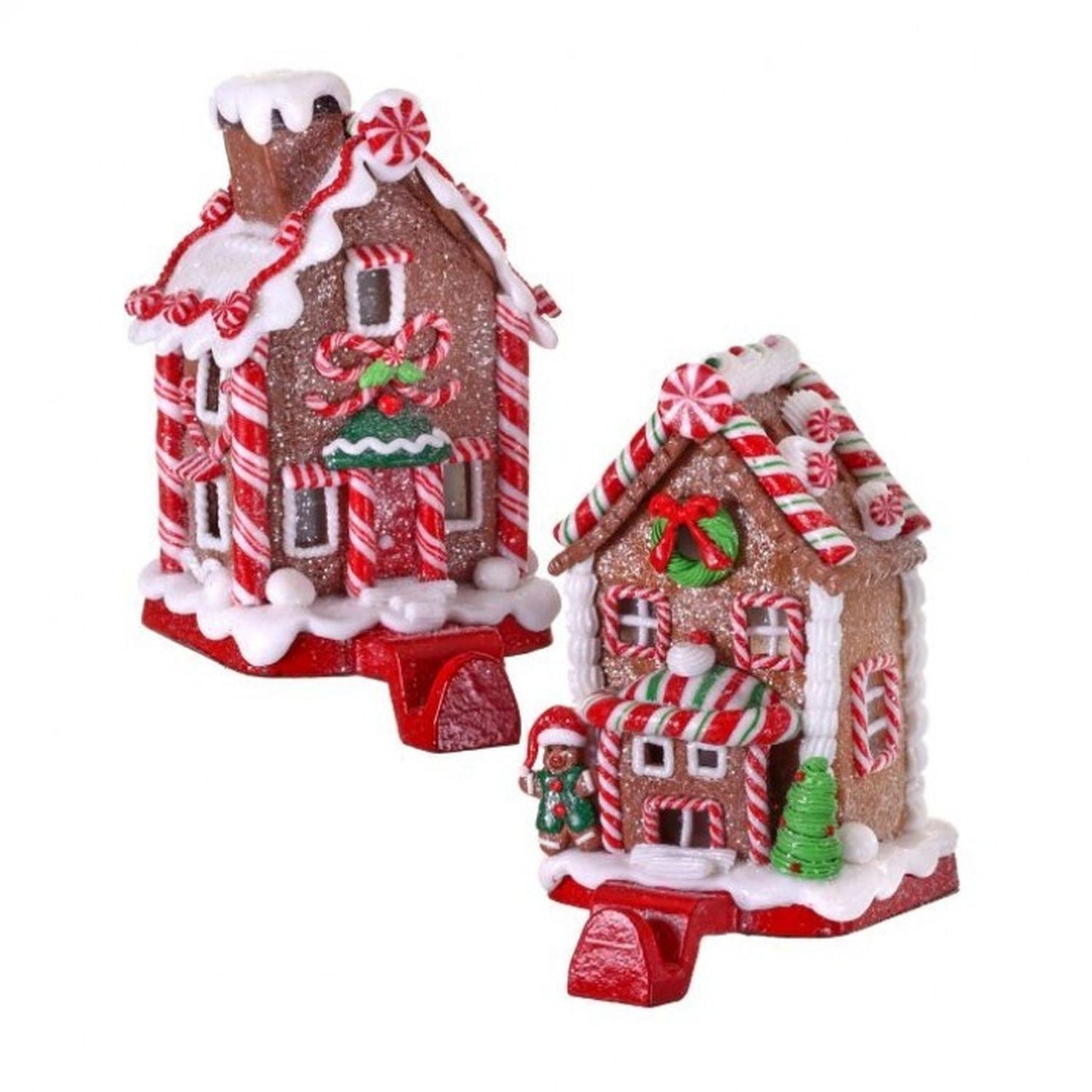 Regency 6.5"Claydough Candyhouse Stocking Holder, Set Of 2, Assortment