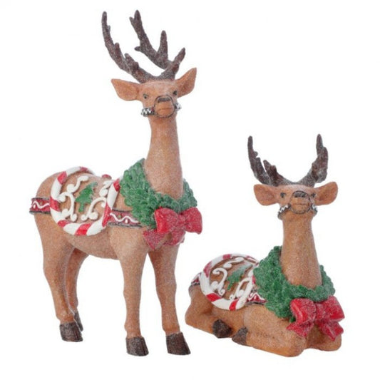 Regency International 8-10" Resin Gingerbread Deer, Set Of 2 Assortment