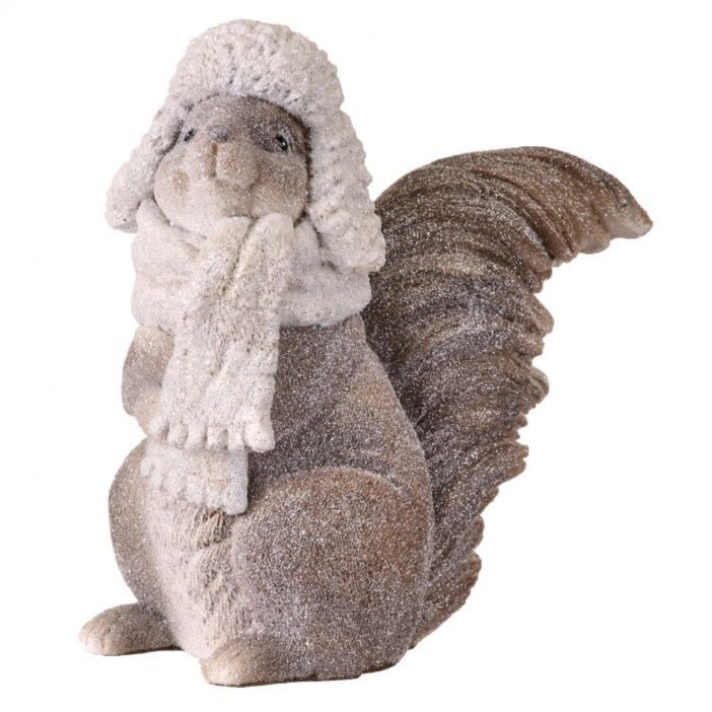 Regency International 6" Resin Frost Winter Squirrel With Hat & Scarf