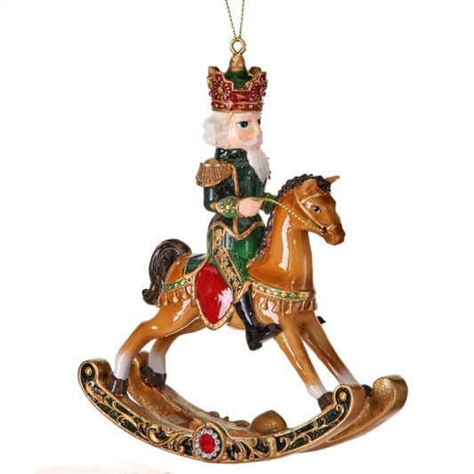 Regency International 6" Resin Royal Jewel Nutcracker Rocking Horse Ornament