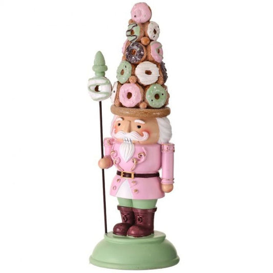 Regency International 15" Resin Doughnut Hat Nutcracker With Staff