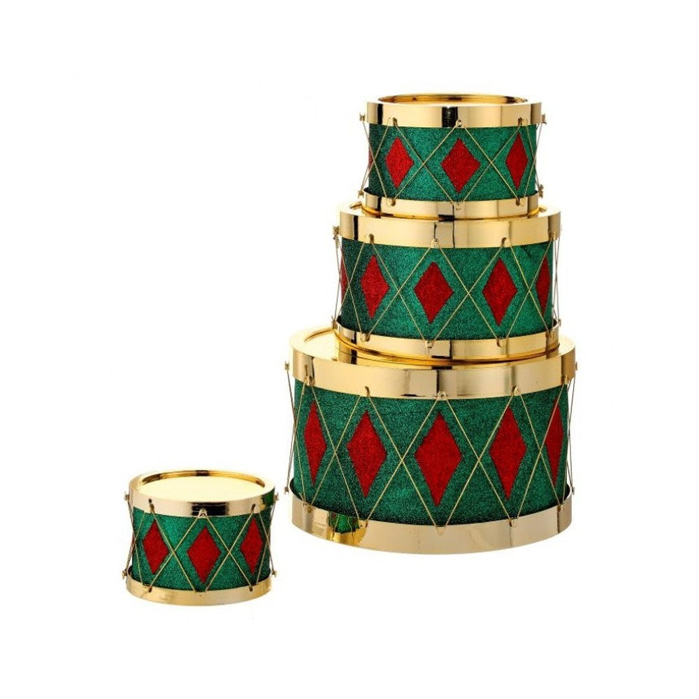 ROYAL COURT Glitter Diamond Drum/Container, 4 Pieces, 5-11 inches