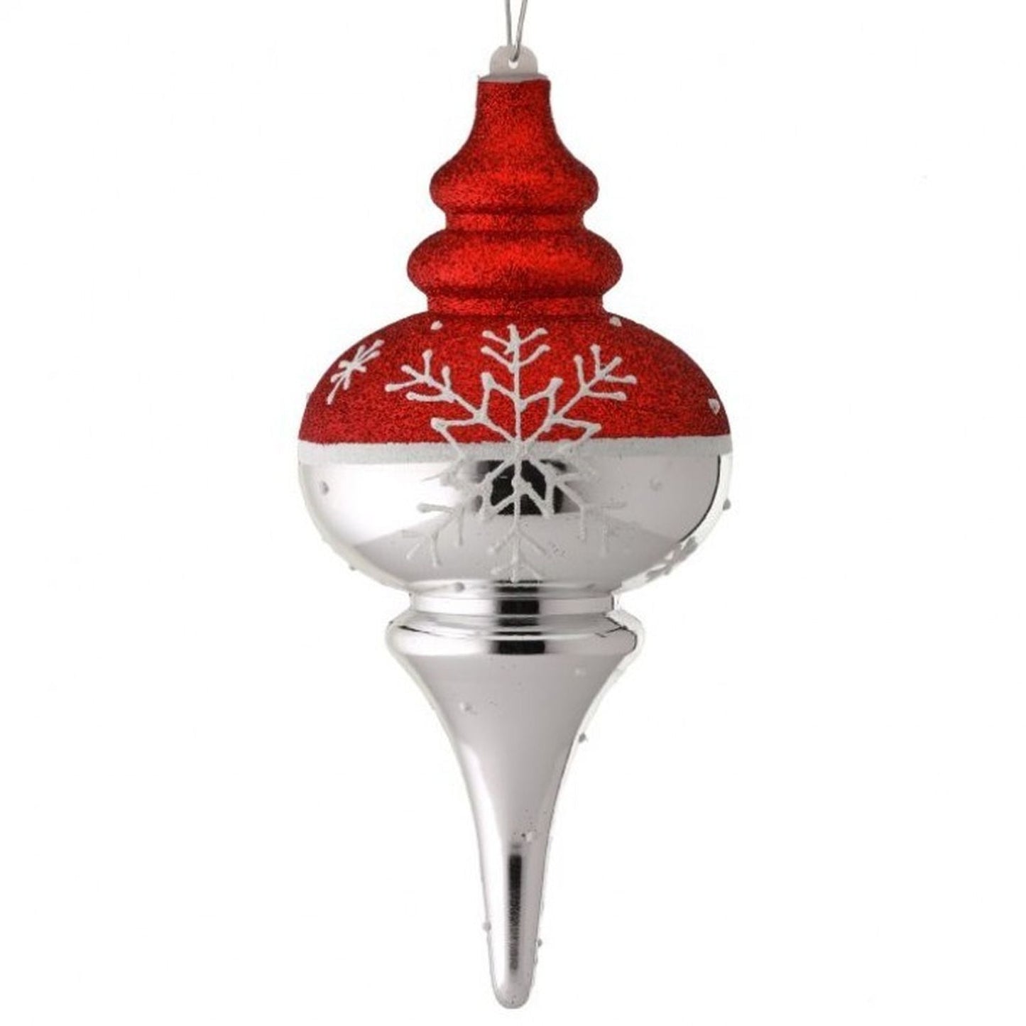 Regency International 10" Vp Glitter 2-Tone Snowflake Finial Ornament