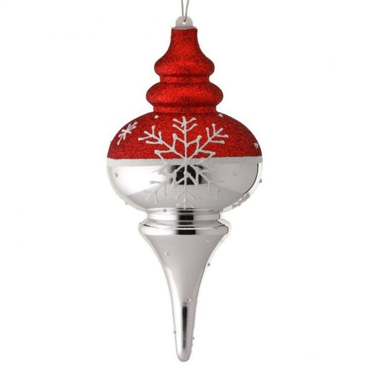 Regency International 10" Vp Glitter 2-Tone Snowflake Finial Ornament