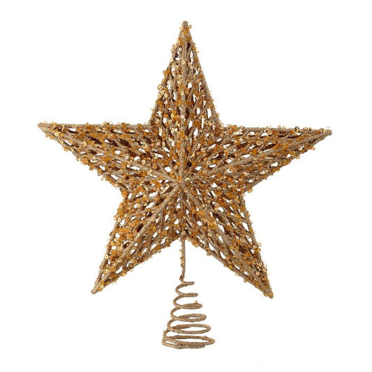 Regency International 13" Sequin/Bead/Glitr Star Tree Topper Acbox