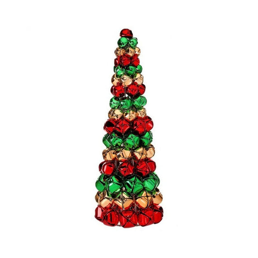 Regency International Jingle Bell Christmas Tree, 14 inches, Red Green Gold