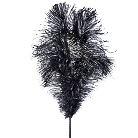 22" OSTRICH PLUME FEATHER SPRAY BLACK