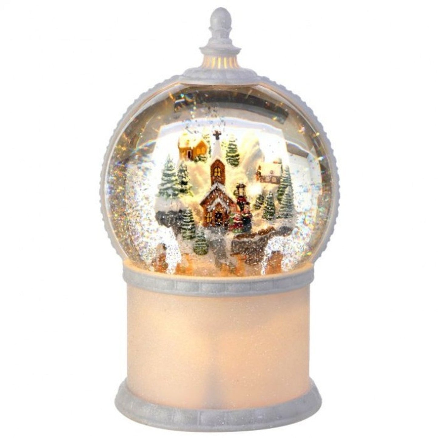 Regency International 11" LED/Battery/Timer Mountain with Santa Water Globe USB