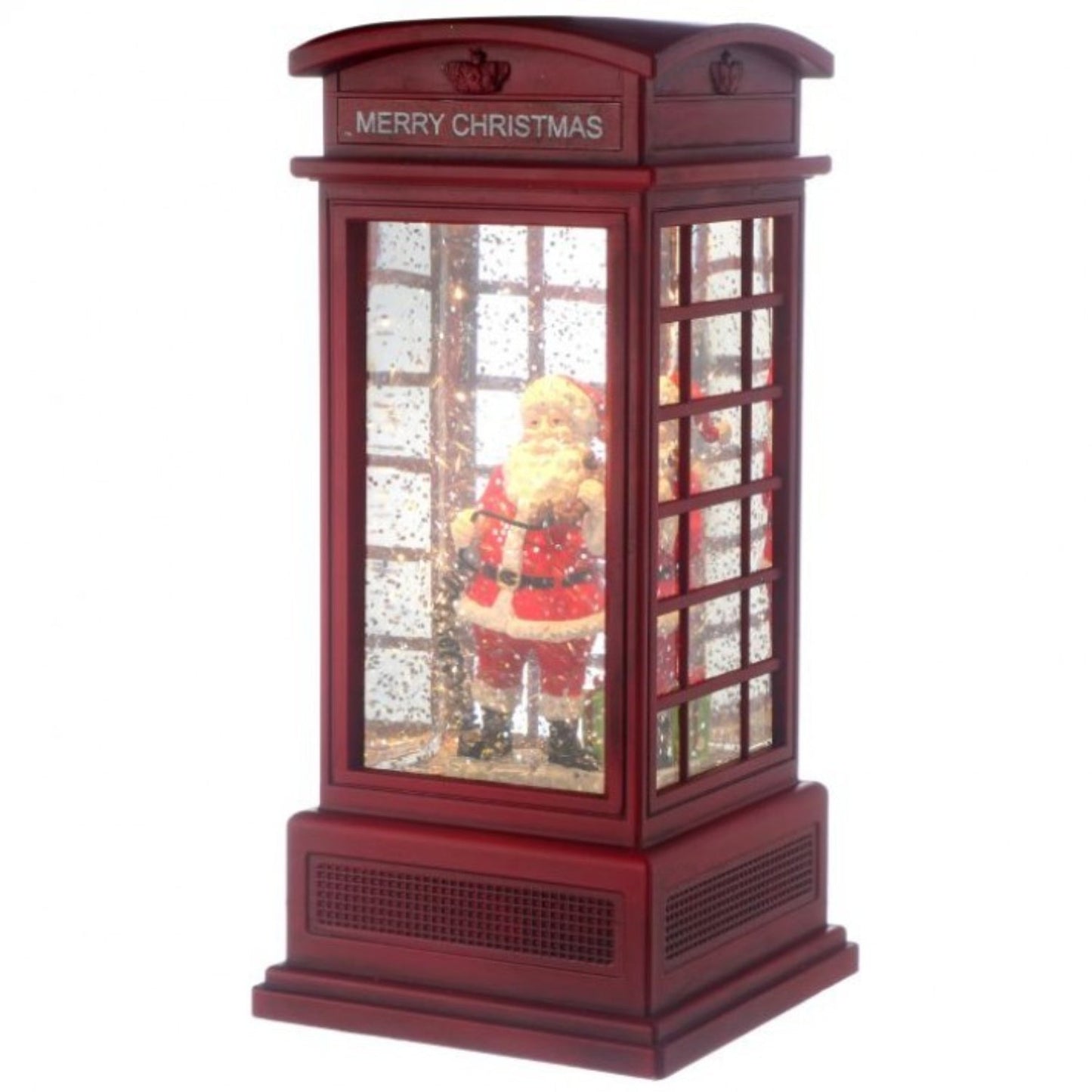 Regency International 8" Led/Battery/Timer Santa Phone Booth Water Globe Usb