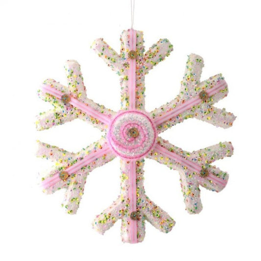 Regency International 10" Candy Sprinkles Snowflake Ornament.