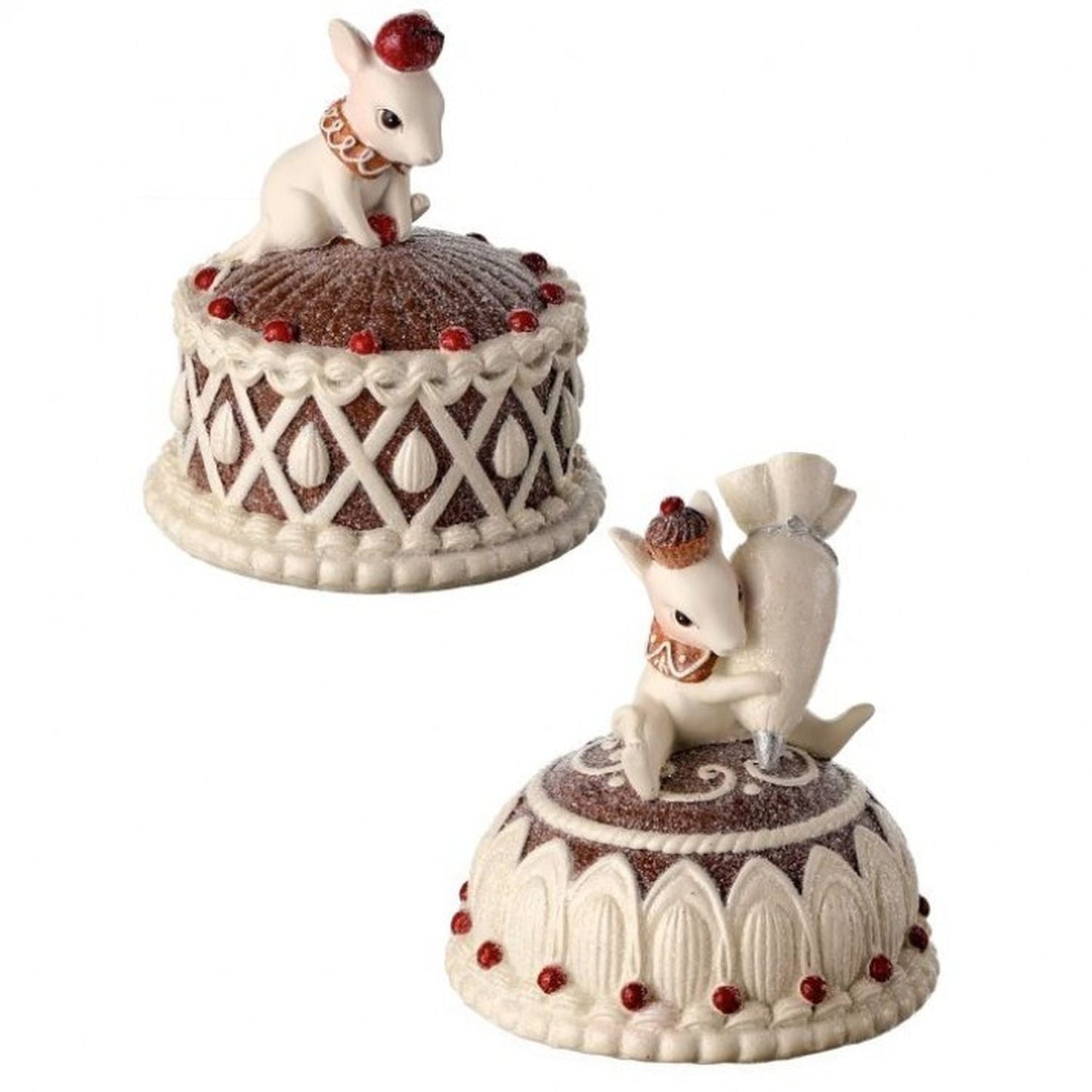 Regency International 4.5" Resin Mouse On Gingerbread Cake, Set Of 2, Assortment